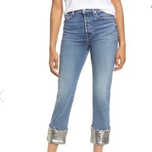 NWOT 7 For All Mankind Sequin Boyfriend Jeans
